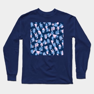 Navy Terrazzo Doodle Long Sleeve T-Shirt